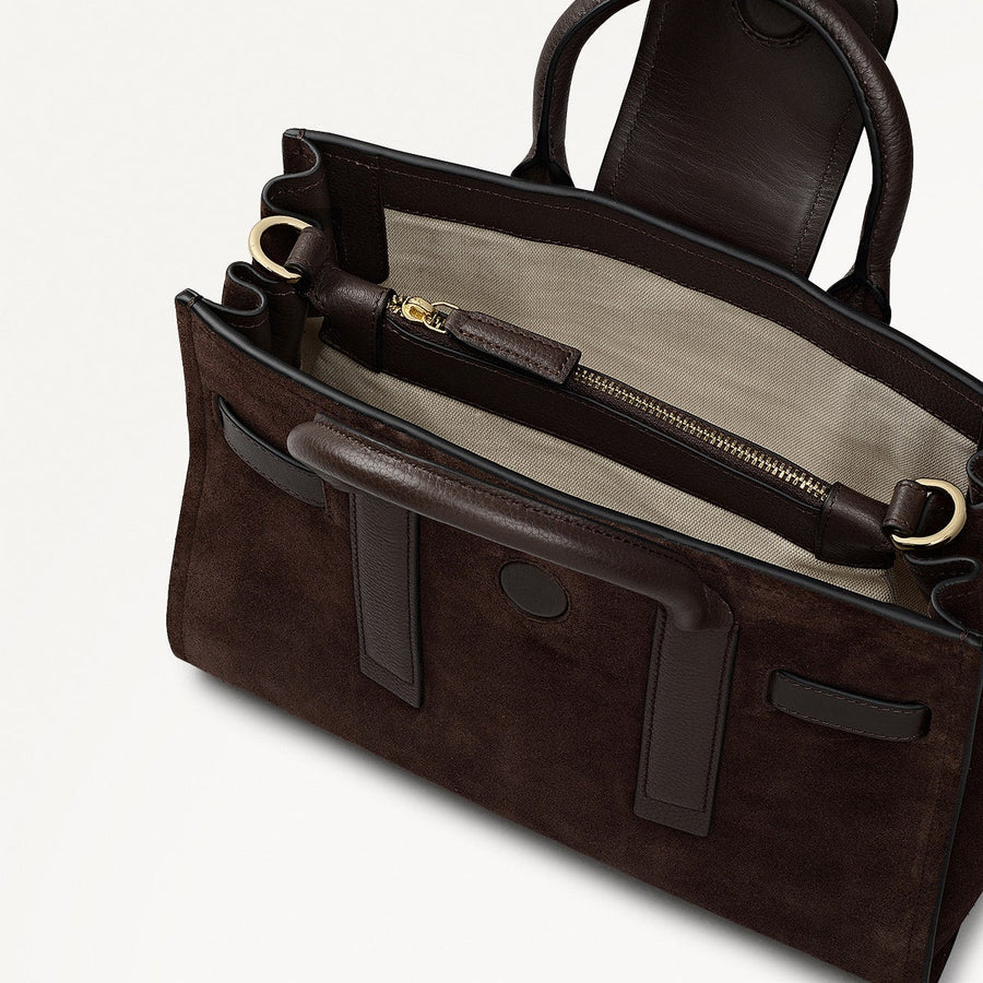 St Pancras Lane Small Open Top Grab Bag in Dark Oak - 112402