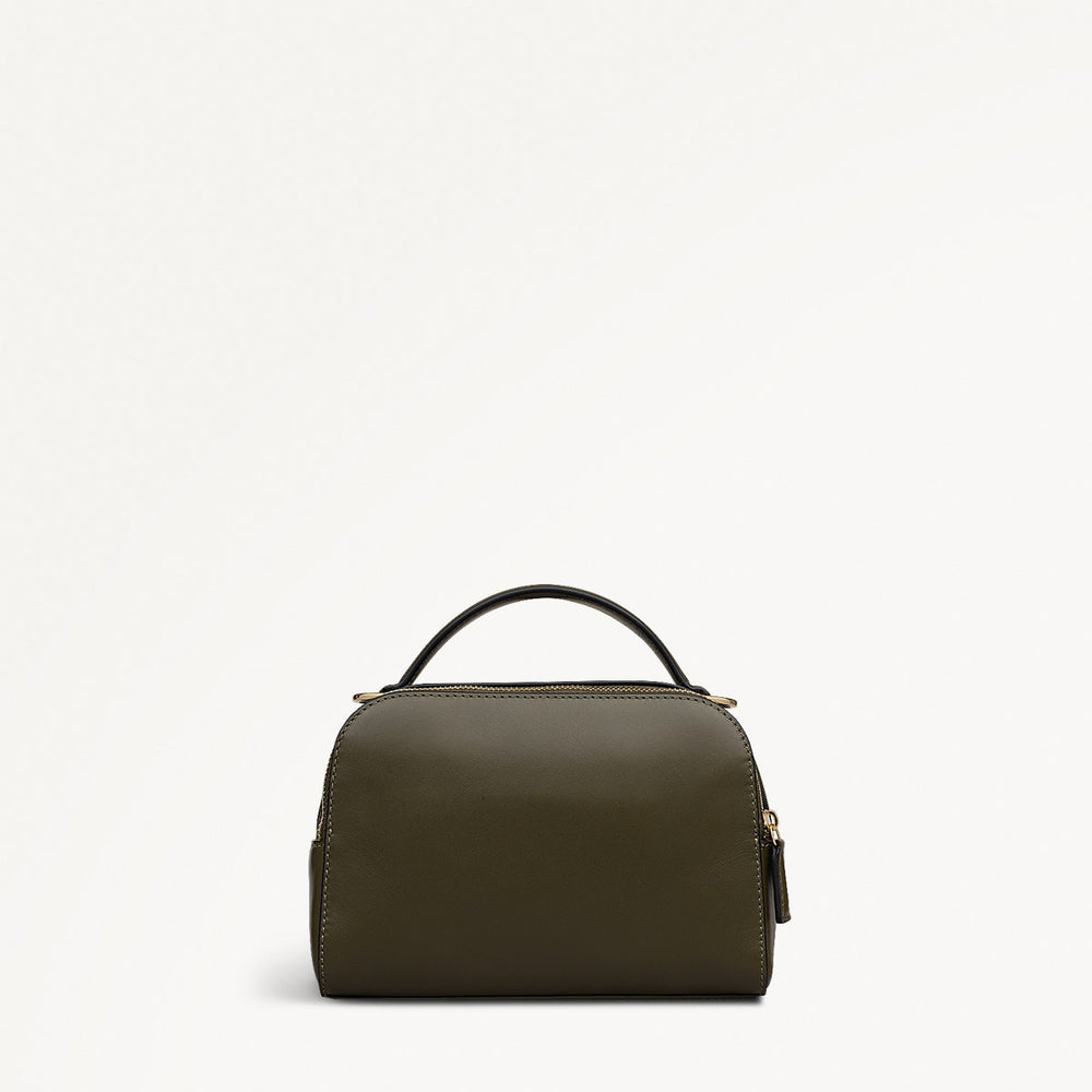 Floribunda Leather Small Ziptop Cross Body Bag in Pine Needle - 112403