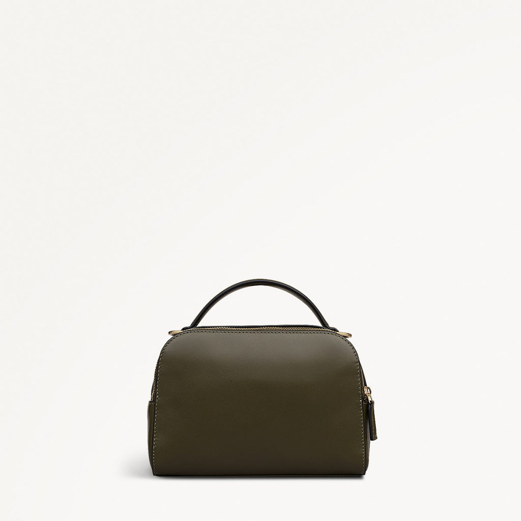 Floribunda Leather Small Ziptop Cross Body Bag in Pine Needle - 112403