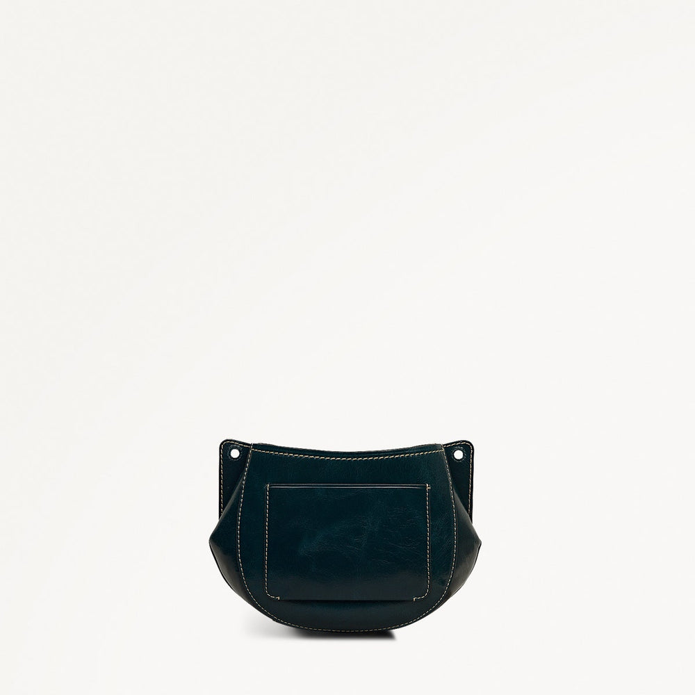 Tulip Street Leather Small Drawstring Cross Body Bag in Teal - 112405