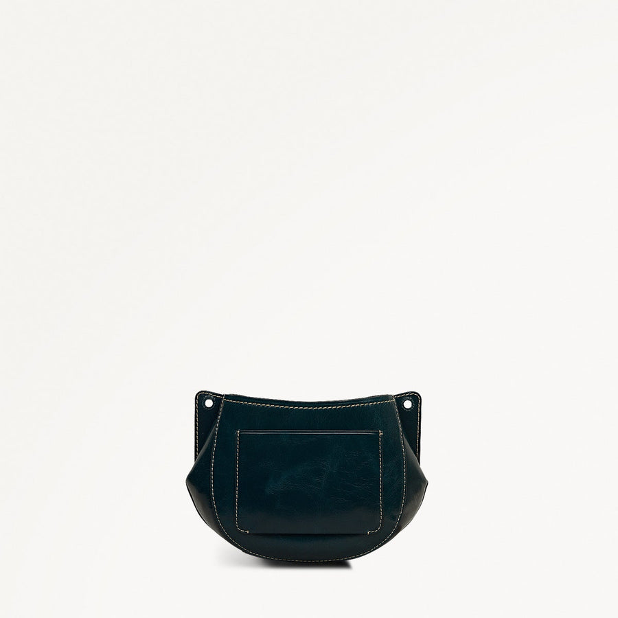 Tulip Street Leather Small Drawstring Cross Body Bag in Teal - 112405