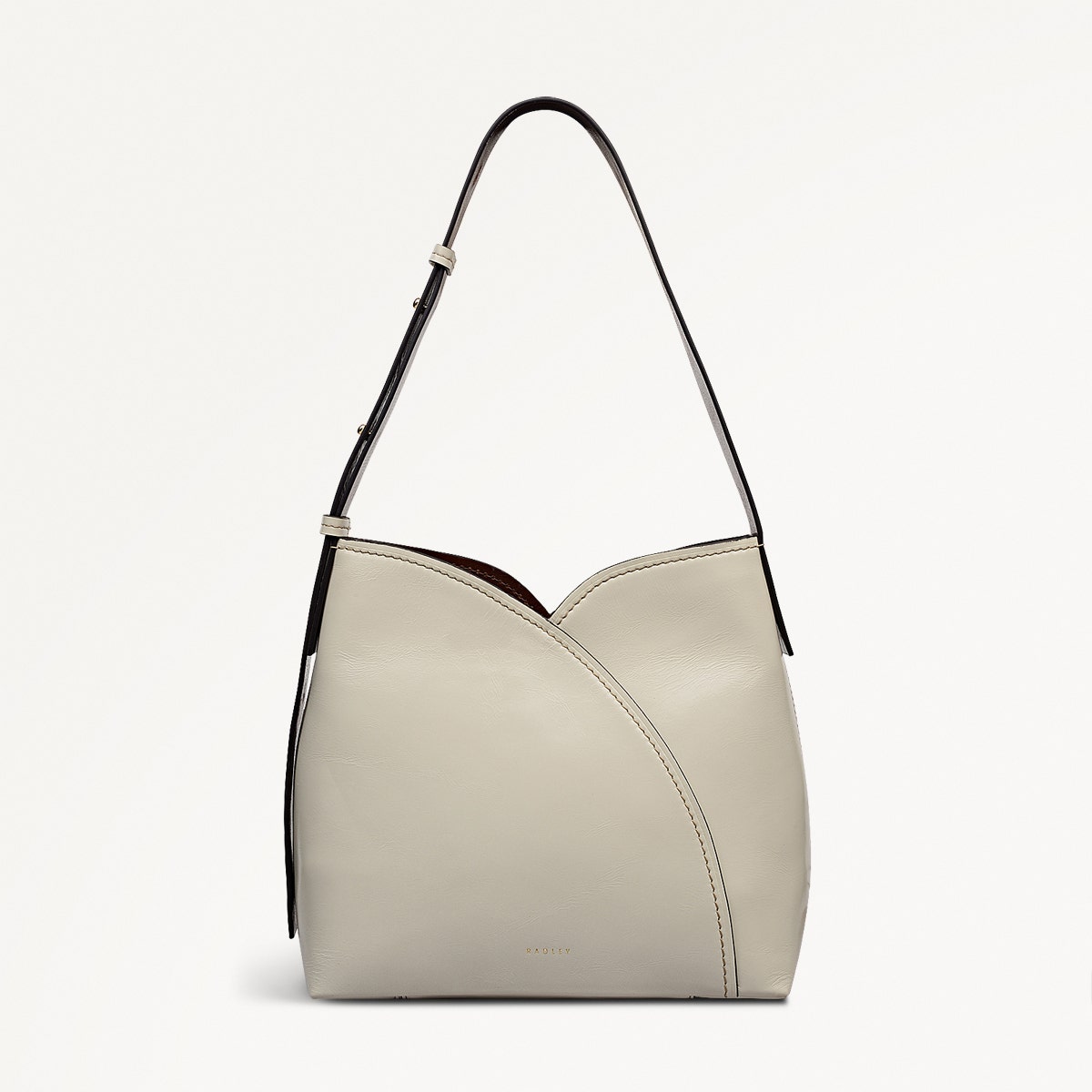 Tulip Street Leather Large Open Top Shoulder Bag in Snow - 112407