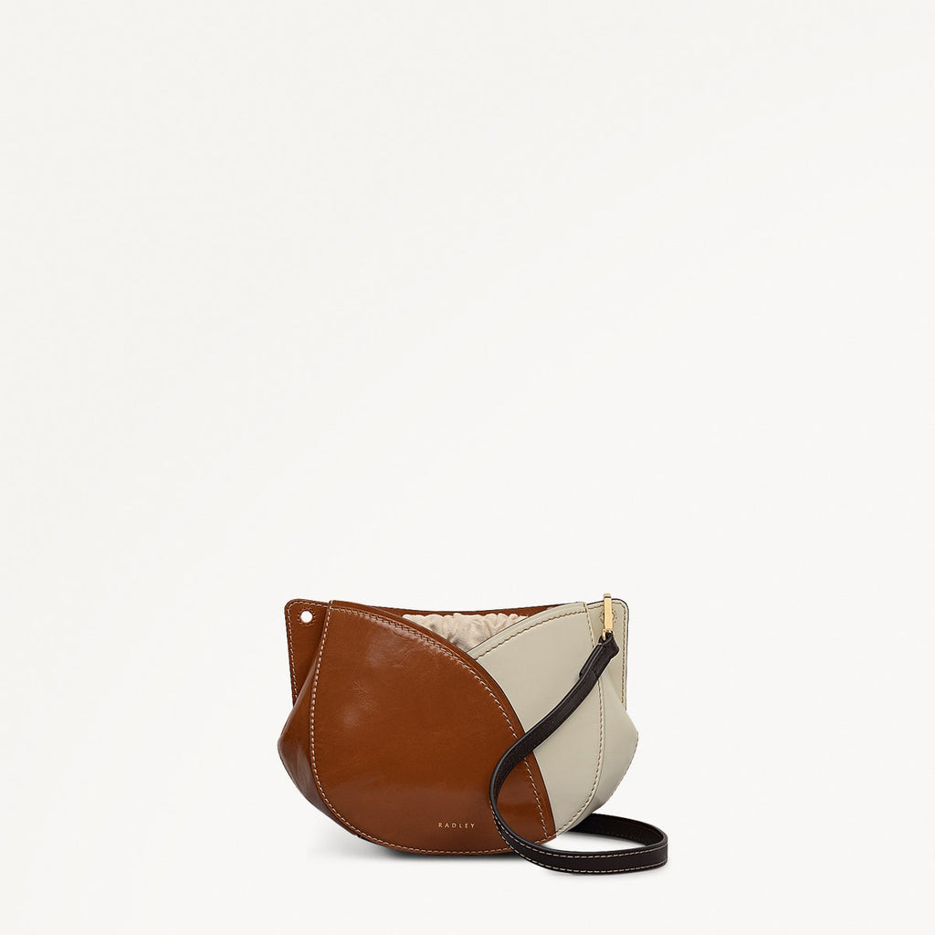 Tulip Street Leather Small Drawstring Cross Body Bag in Toffee - 112408