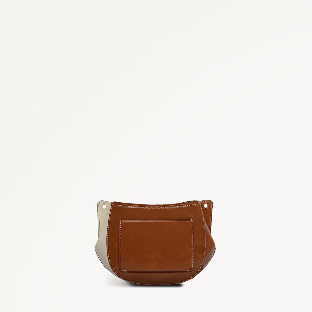 Tulip Street Leather Small Drawstring Cross Body Bag in Toffee - 112408