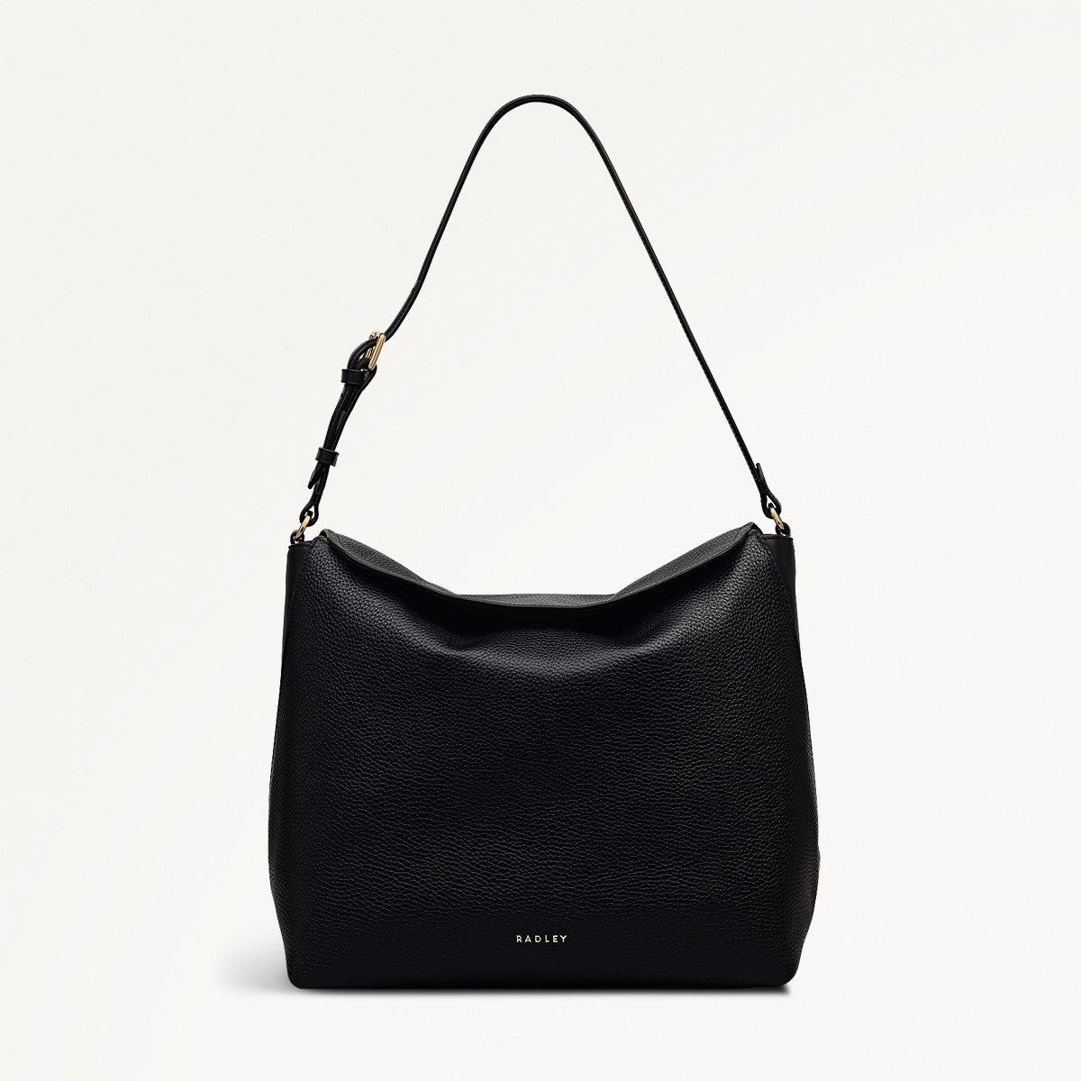 City Road Leather Large Flapover Shoulder Bag in Black - 112409