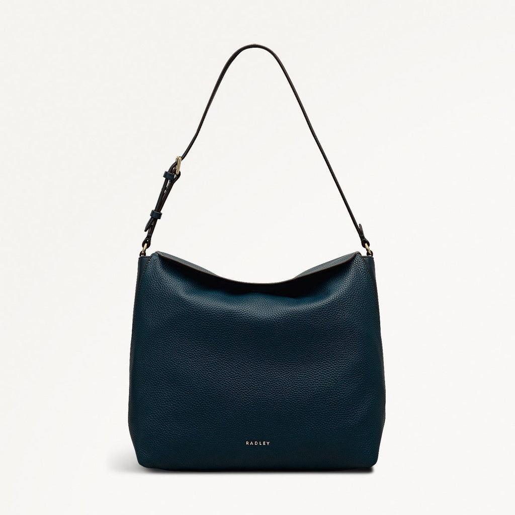 City Road Leather Large Flapover Shoulder Bag in Teal - 112410