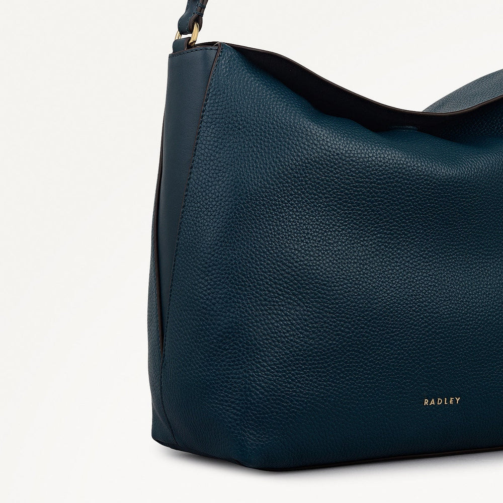 City Road Leather Large Flapover Shoulder Bag in Teal - 112410