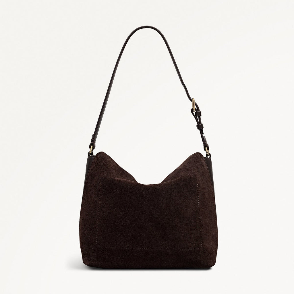 City Road - Suede Medium Flapover Grab Dark Oak - 112412