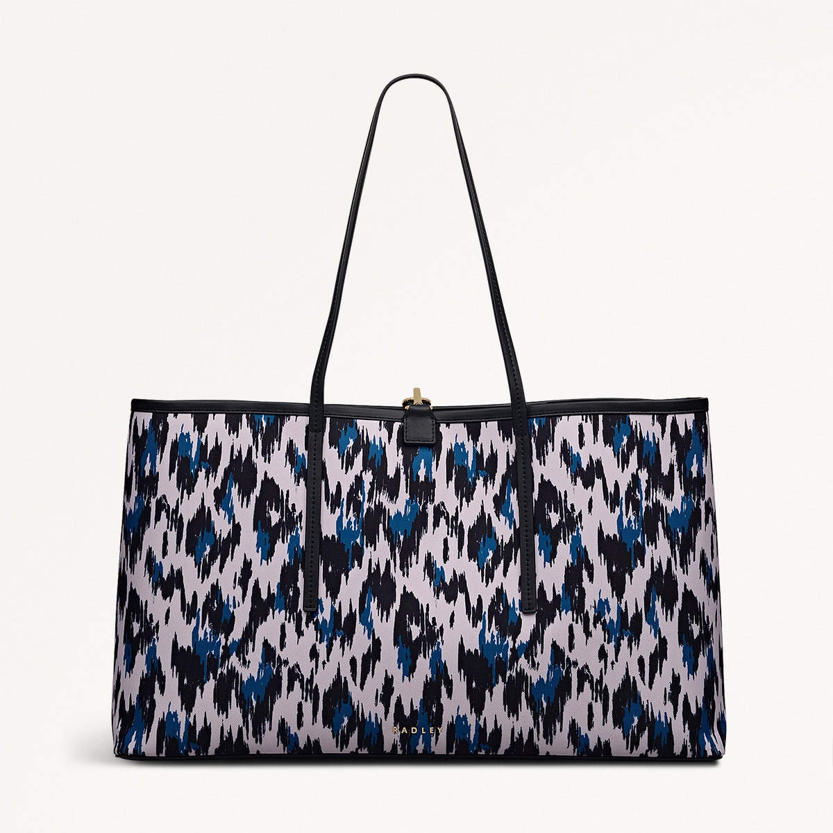 Addison Abstract Fabric Large Open Top Tote Bag in Teal - 112414
