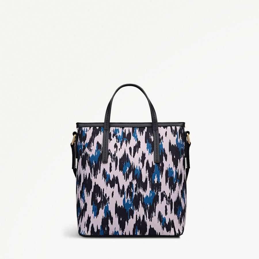 Addison Abstract Fabric Small Ziptop Grab Bag in Teal - 112415