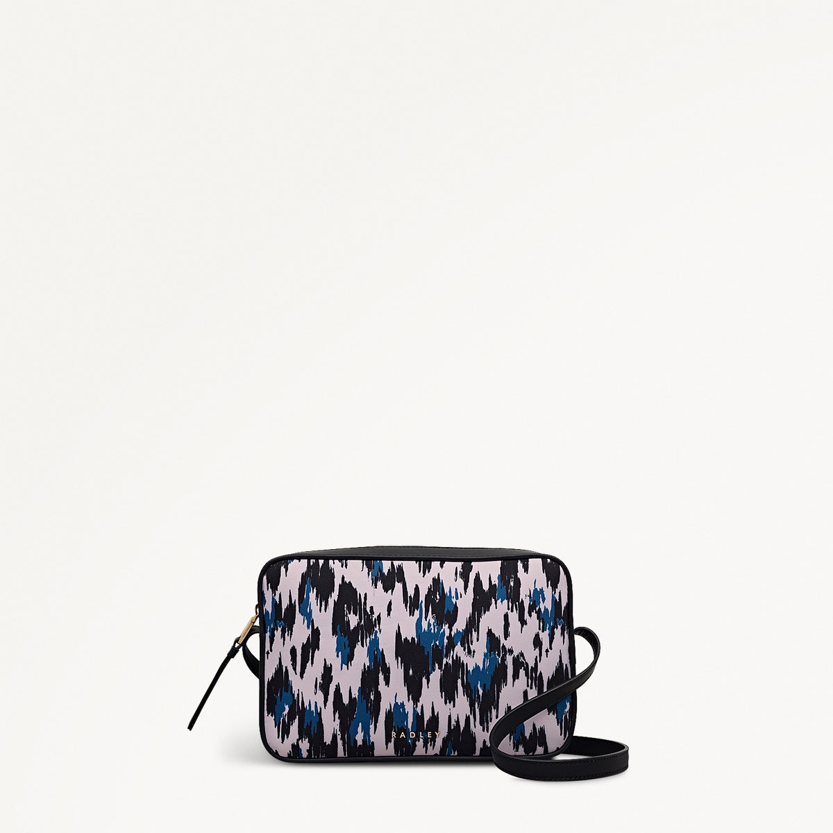Addison Abstract Fabric Small Ziptop Cross Body Bag in Teal - 112416