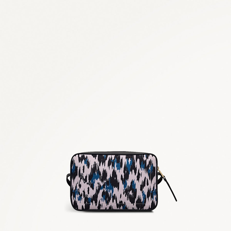 Addison Abstract Fabric Small Ziptop Cross Body Bag in Teal - 112416