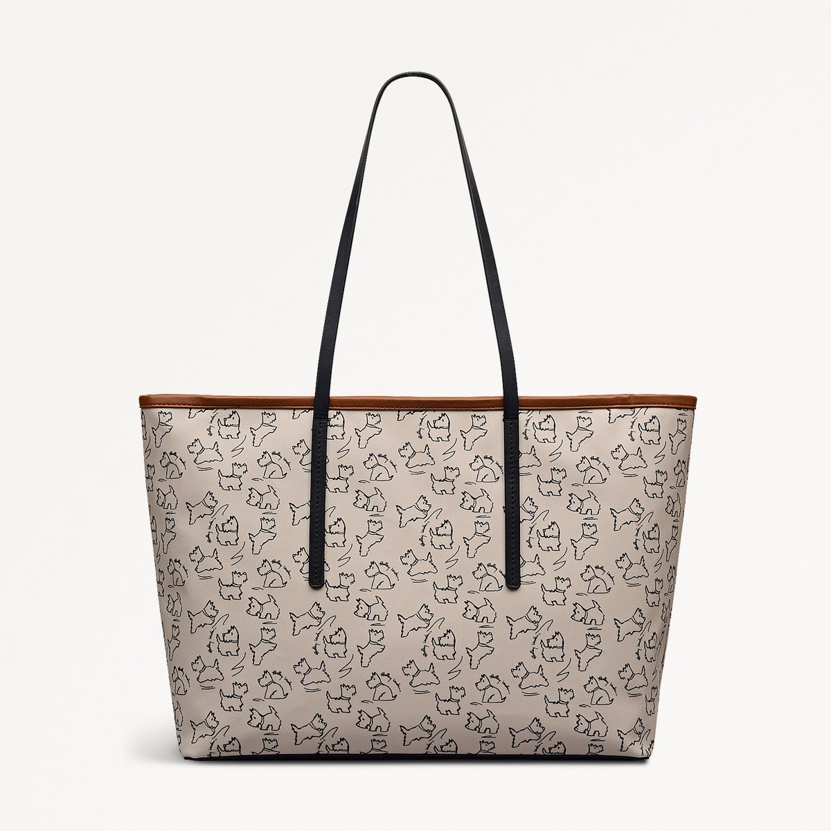 Sketch Street Fabric Large Open Top Tote Bag in Chalk - 112417