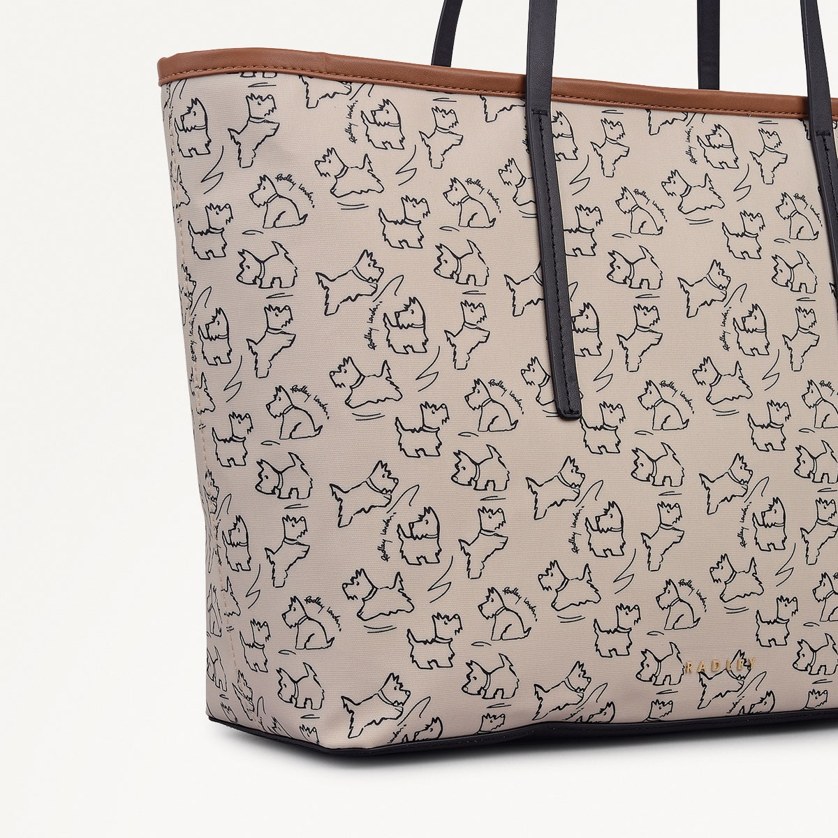 Sketch Street Fabric Large Open Top Tote Bag in Chalk - 112417