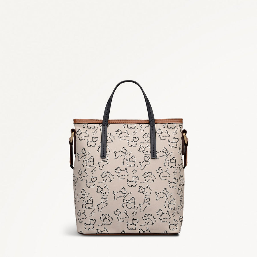 Sketch Street Fabric Small Ziptop Grab Bag in Chalk - 112418