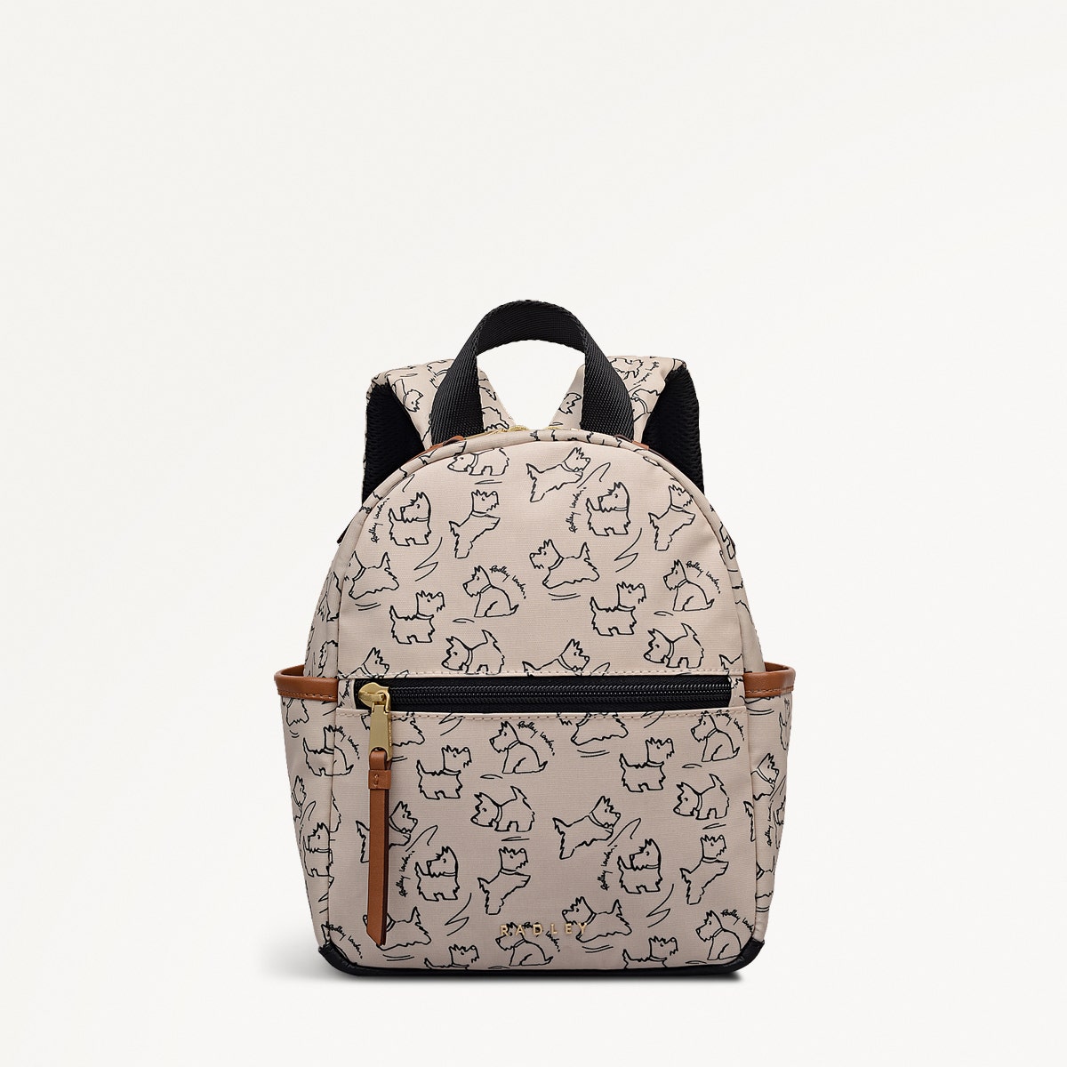 Sketch Street Fabric Mini Ziptop Backpack in Chalk - 112420