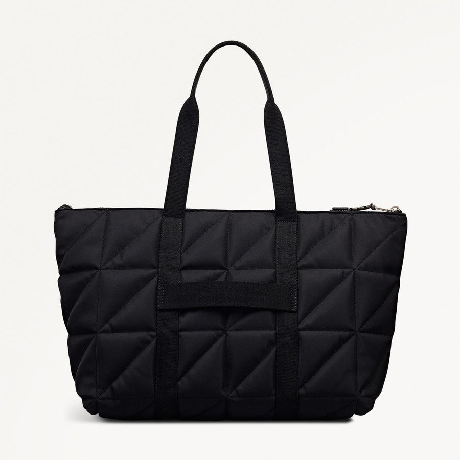 Danesfield Mews Fabric Large Ziptop Tote Bag in Black - 112422