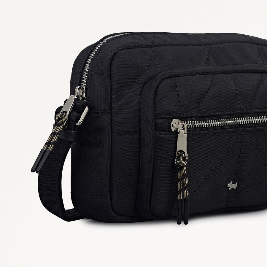 Danesfield Mews Fabric Mini Zip Around Cross Body Bag in Black - 112423