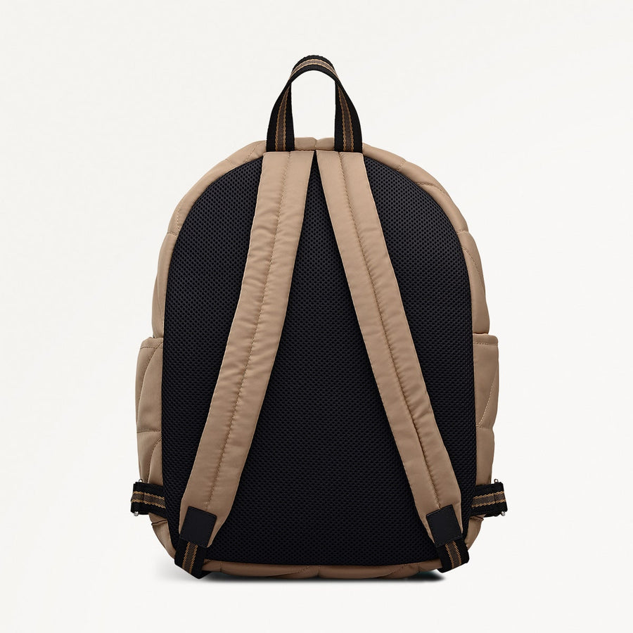 Danesfield Mews Fabric Large Ziptop Backpack in Stone - 112425