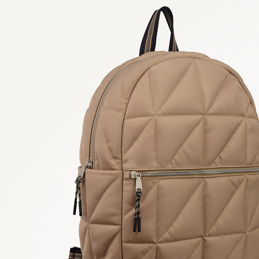 Danesfield Mews Fabric Large Ziptop Backpack in Stone - 112425