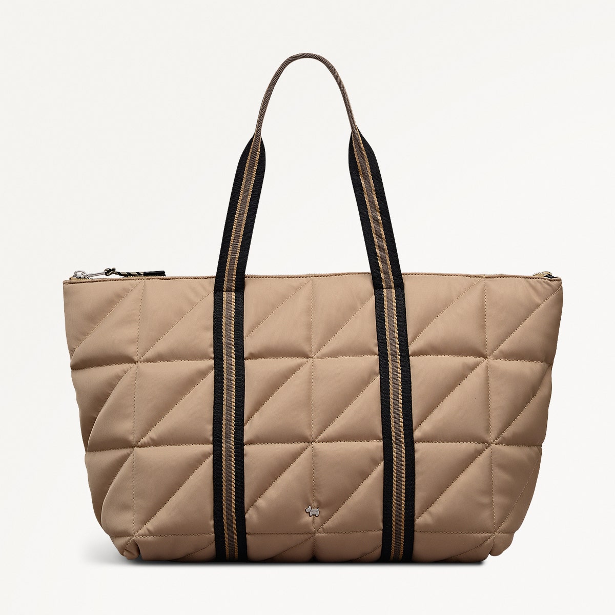 Danesfield Mews Fabric Large Ziptop Tote Bag in Stone - 112426