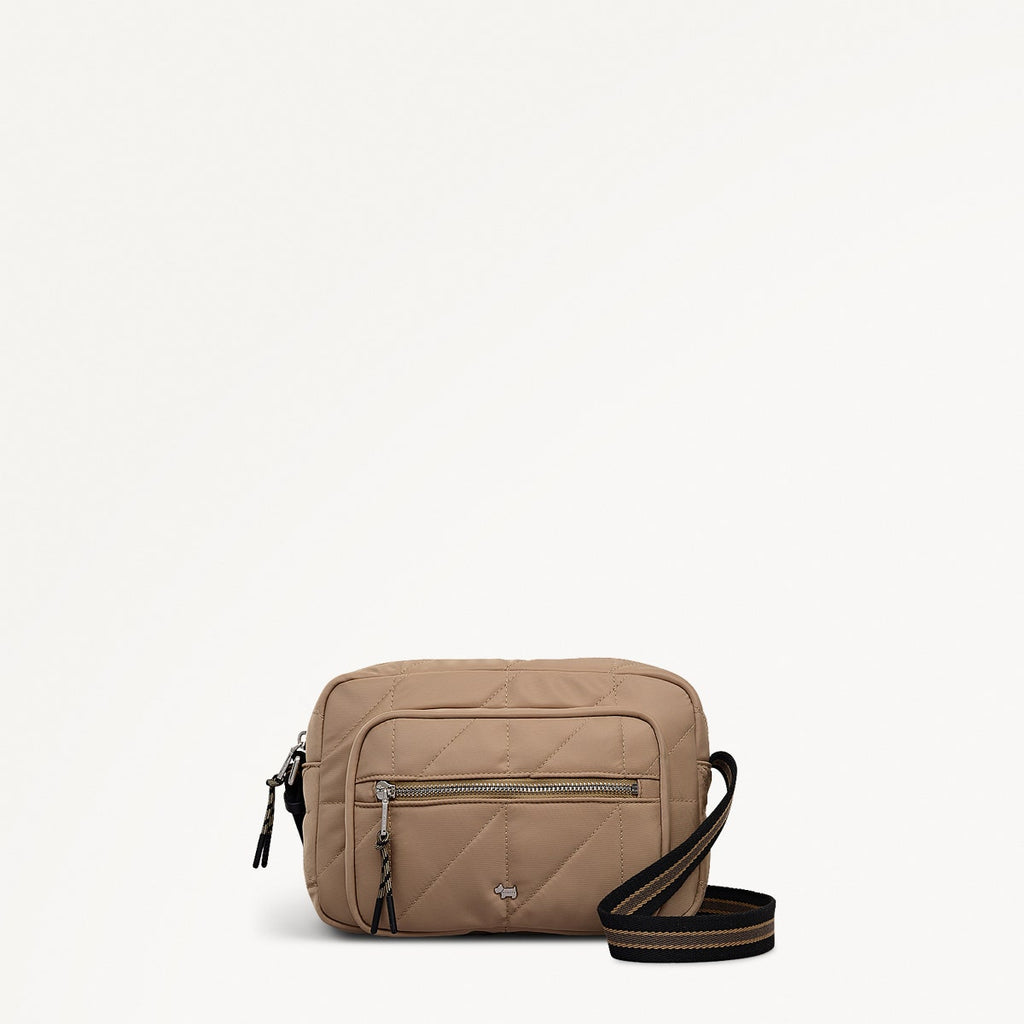 Danesfield Mews Fabric Mini Zip Around Cross Body Bag in Stone - 112427