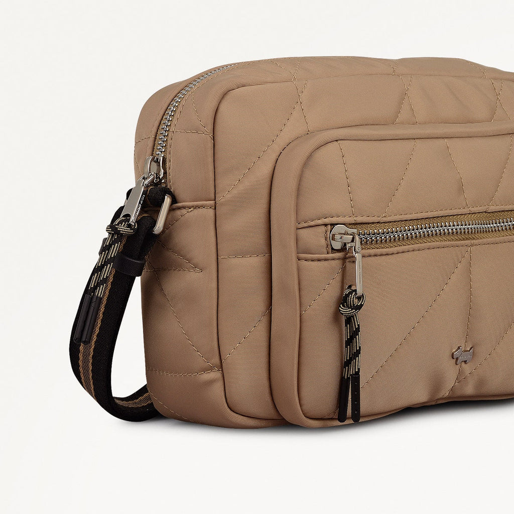 Danesfield Mews Fabric Mini Zip Around Cross Body Bag in Stone - 112427