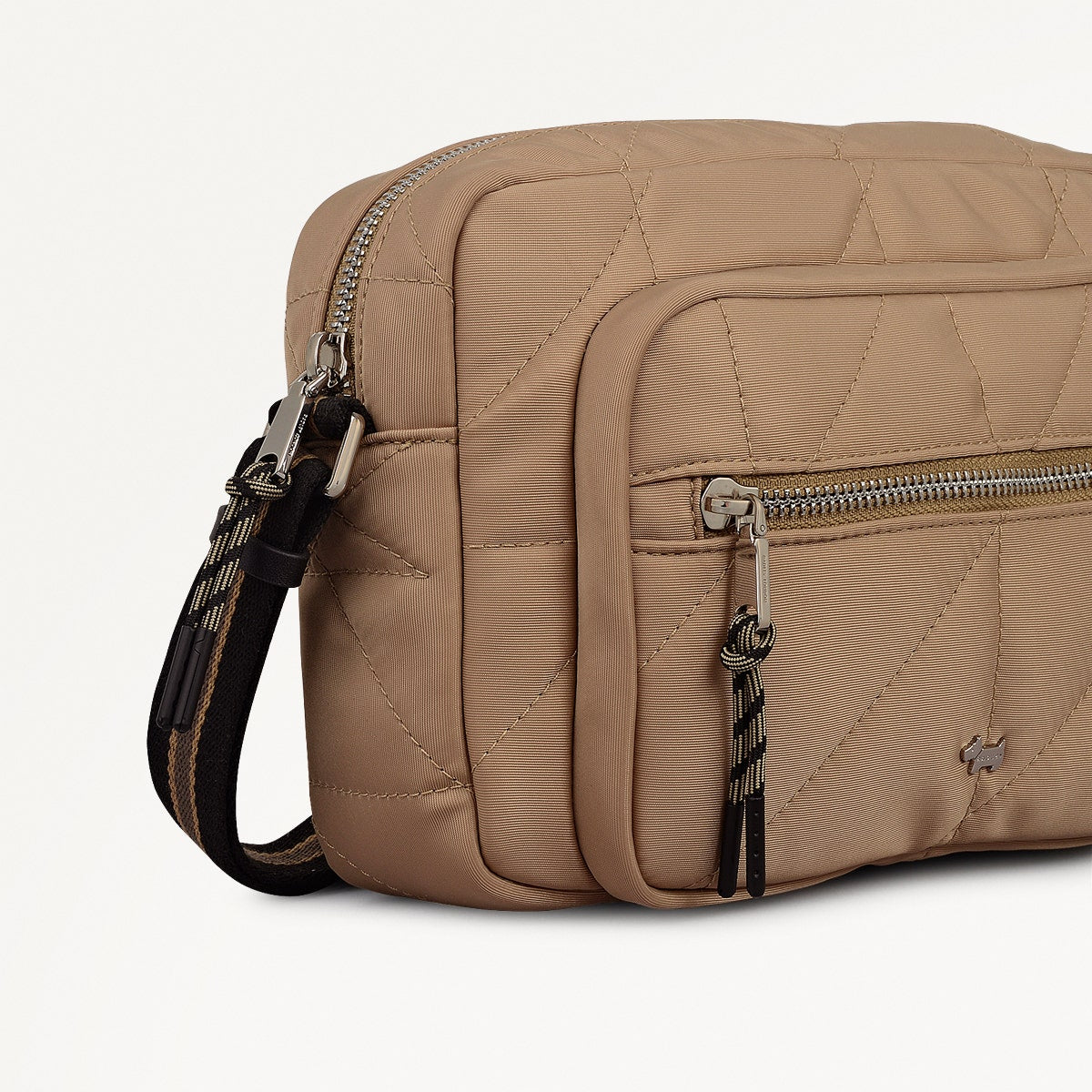Danesfield Mews Fabric Mini Zip Around Cross Body Bag in Stone - 112427