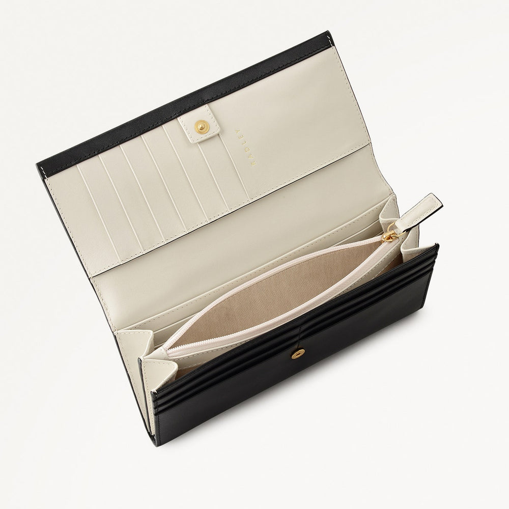 Heritage Radley - Protect Leather Large Flapover Wallet in Black - 112431