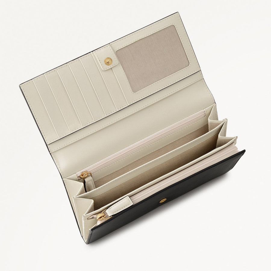 Heritage Radley - Protect Leather Extra Large Flapover Wallet in Black - 112432