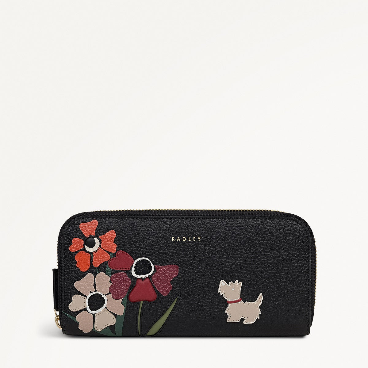 Floribunda Leather Large Zip Around Wallet in Black - 112444