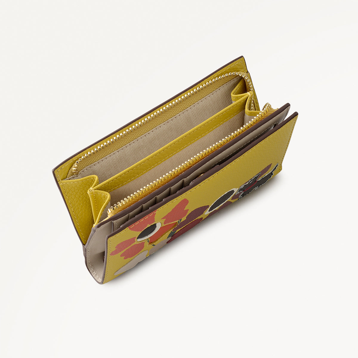 Floribunda Leather Medium Bifold Wallet in Ochre - 112448