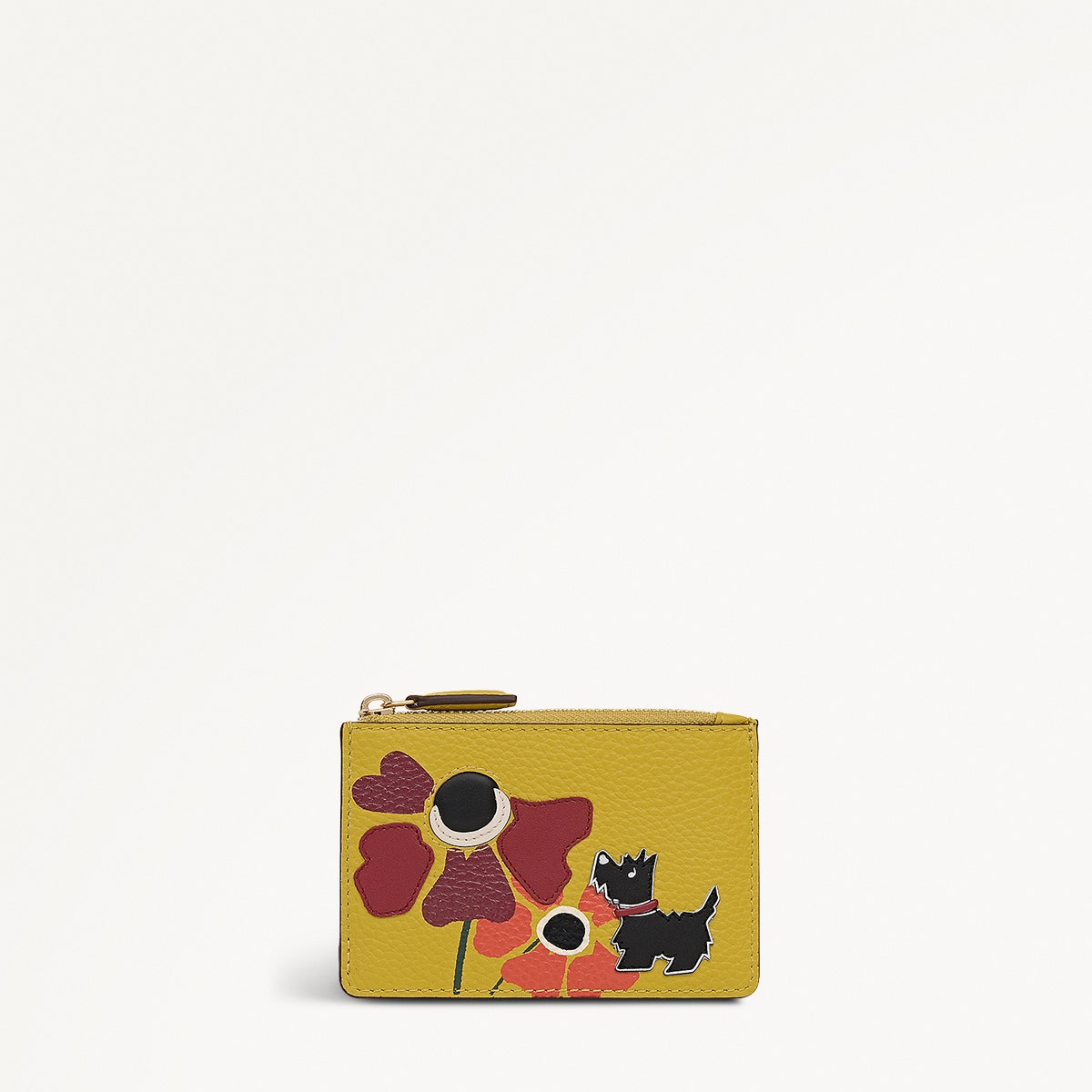 Floribunda Leather Small Ziptop Coin Purse in Ochre - 112449
