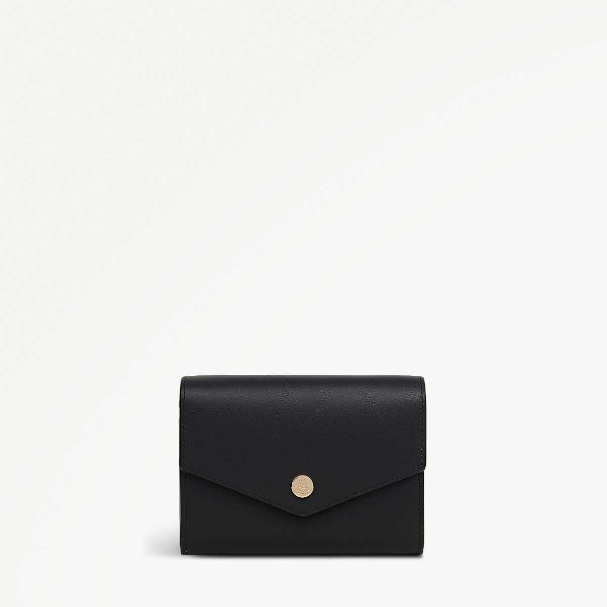 St Pancras Lane Leather Small Flapover Wallet in Black - 112450