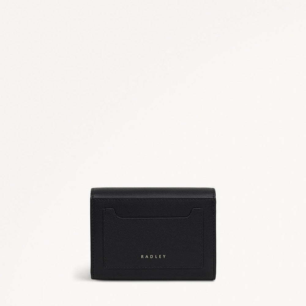 St Pancras Lane Leather Small Flapover Wallet in Black - 112450