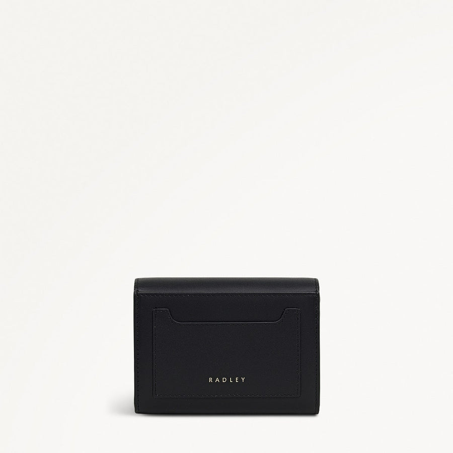 St Pancras Lane Leather Small Flapover Wallet in Black - 112450