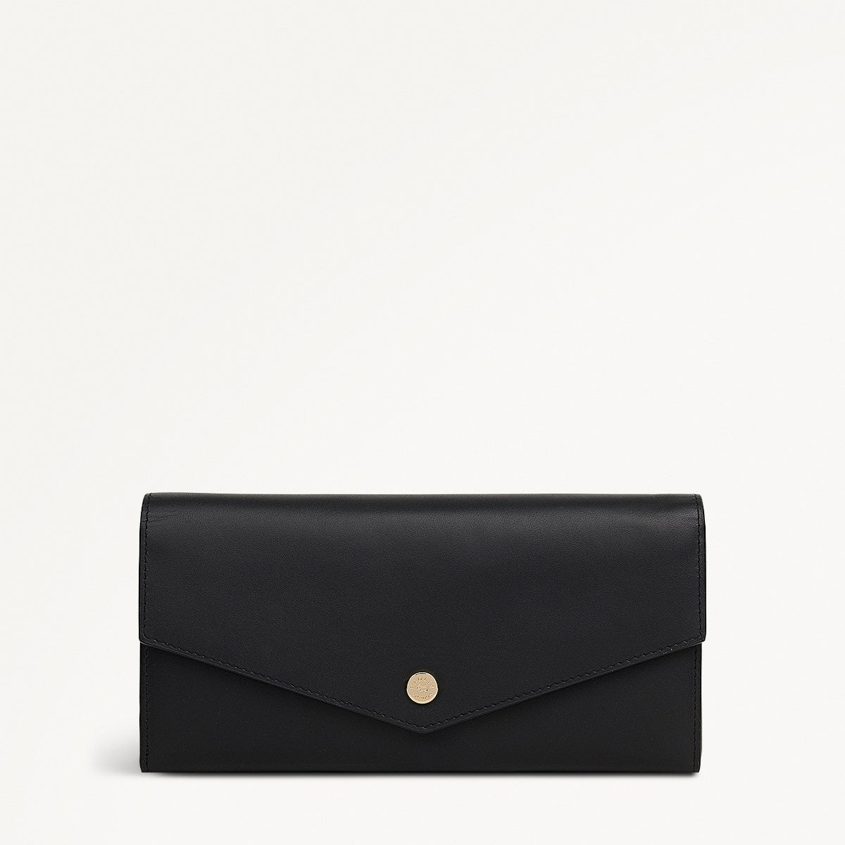 St Pancras Lane Leather Large Flapover Wallet in Black - 112451