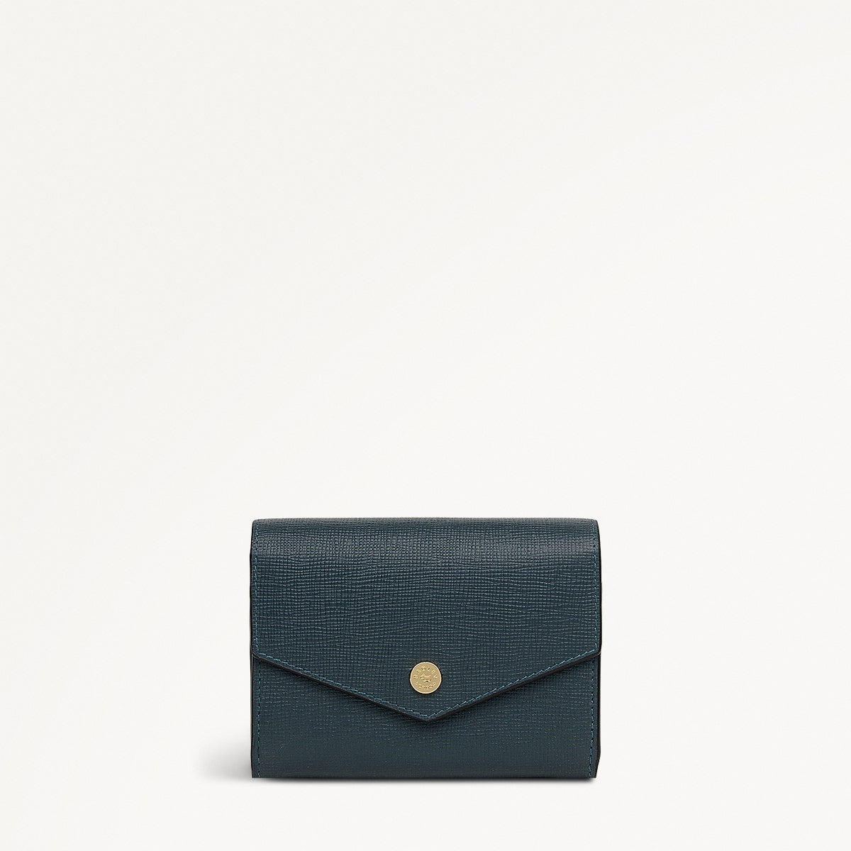St Pancras Lane Leather Small Flapover Wallet in Teal - 112452