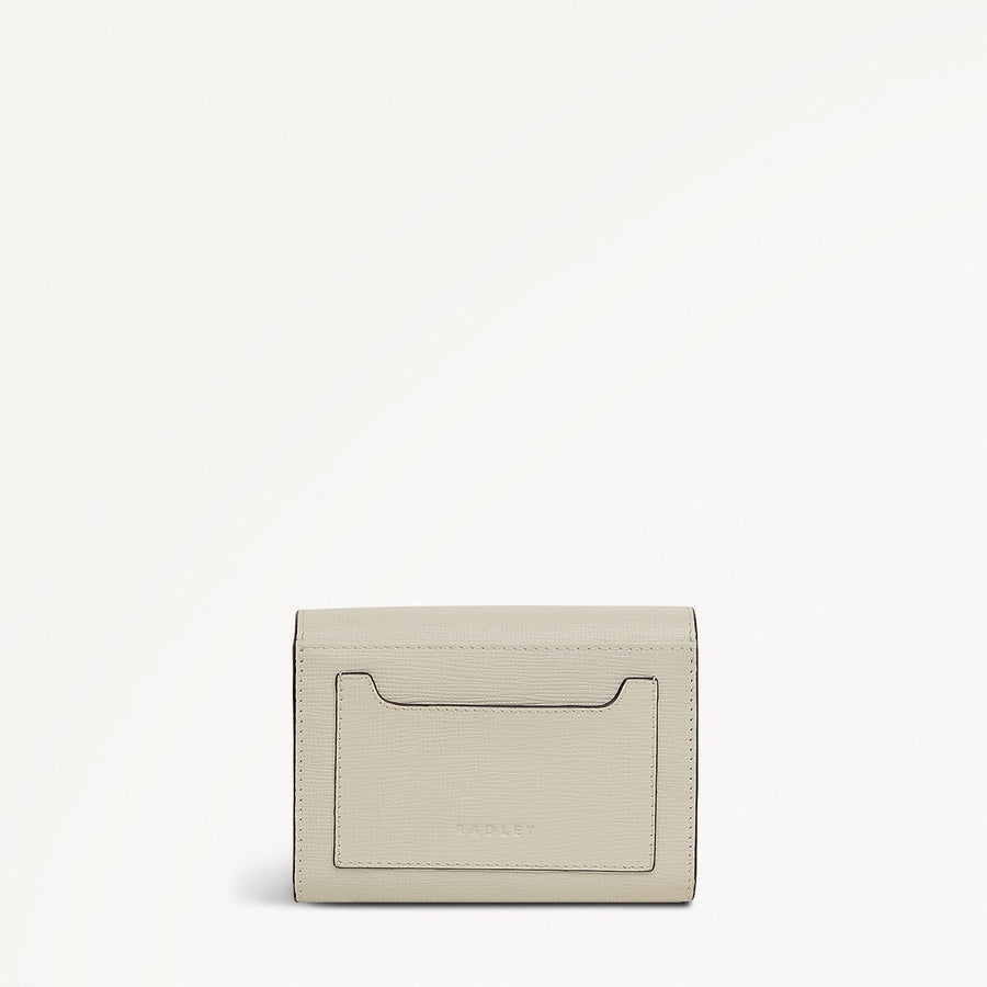 St Pancras Lane Leather Small Flapover Wallet in Snow - 112453