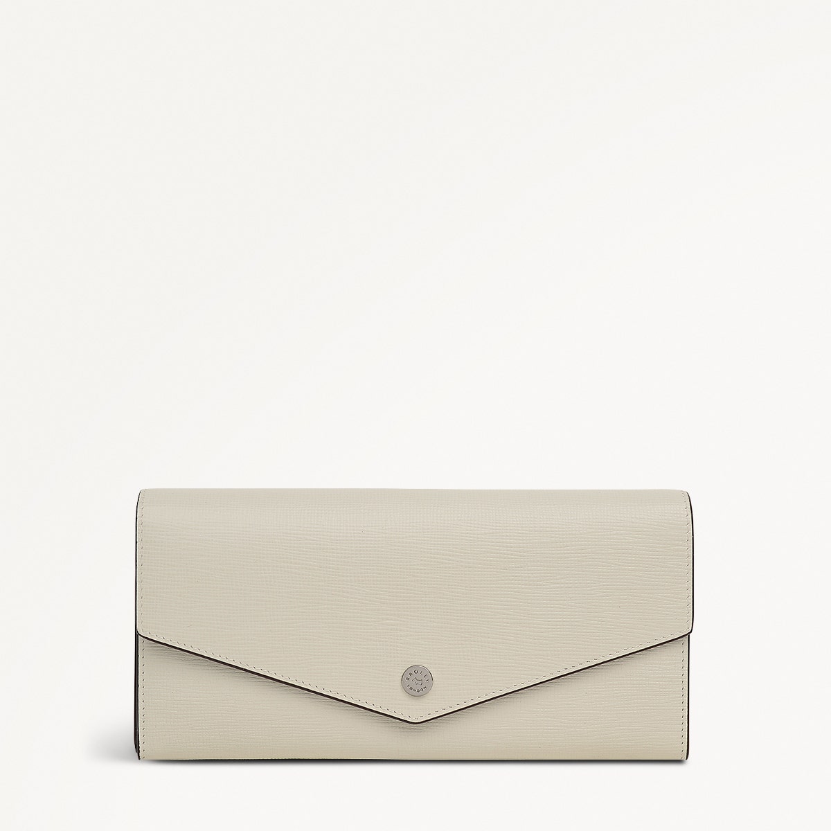 St Pancras Lane Leather Large Flapover Wallet in Snow - 112455