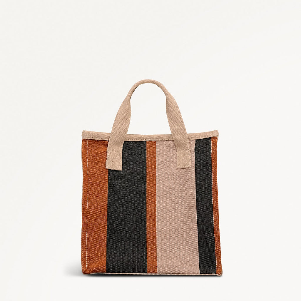 Stripe Small Open Top Grab Bag in Snow - 112463