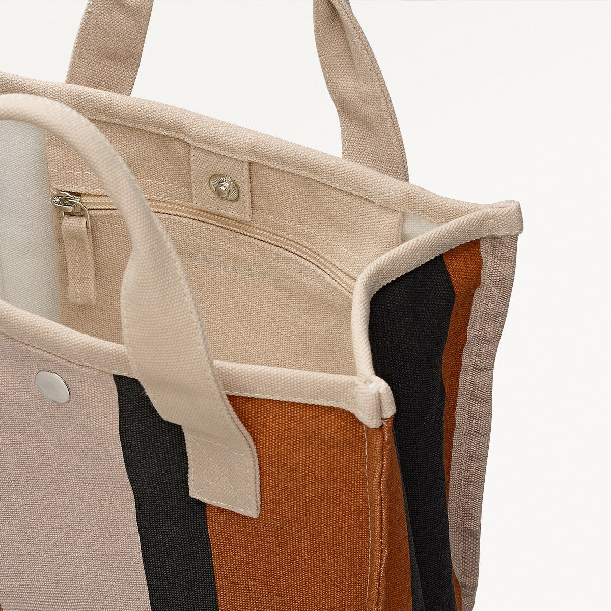 Stripe Small Open Top Grab Bag in Snow - 112463