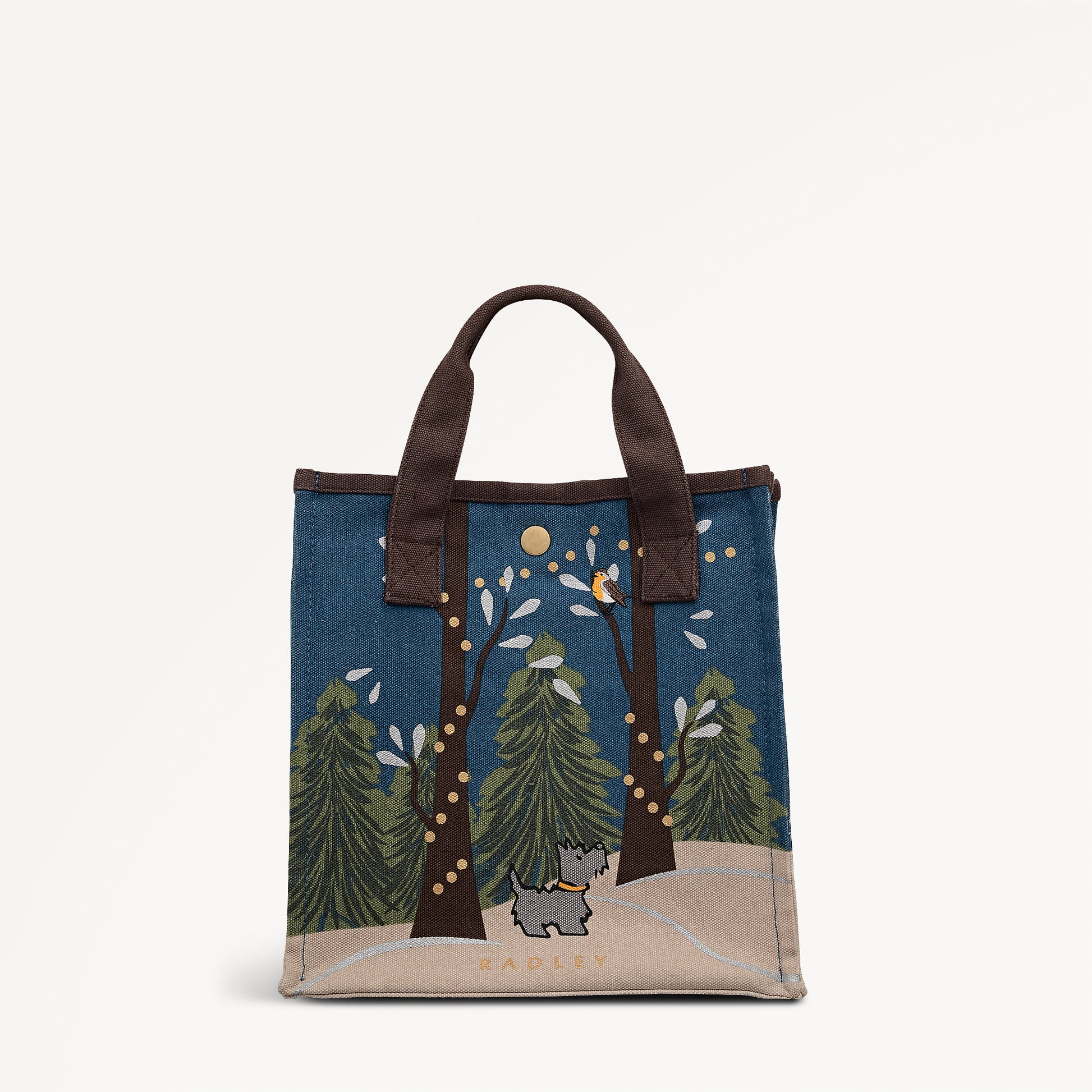 Winter Tales Fabric Small Open Top Grab in Teal - 112467