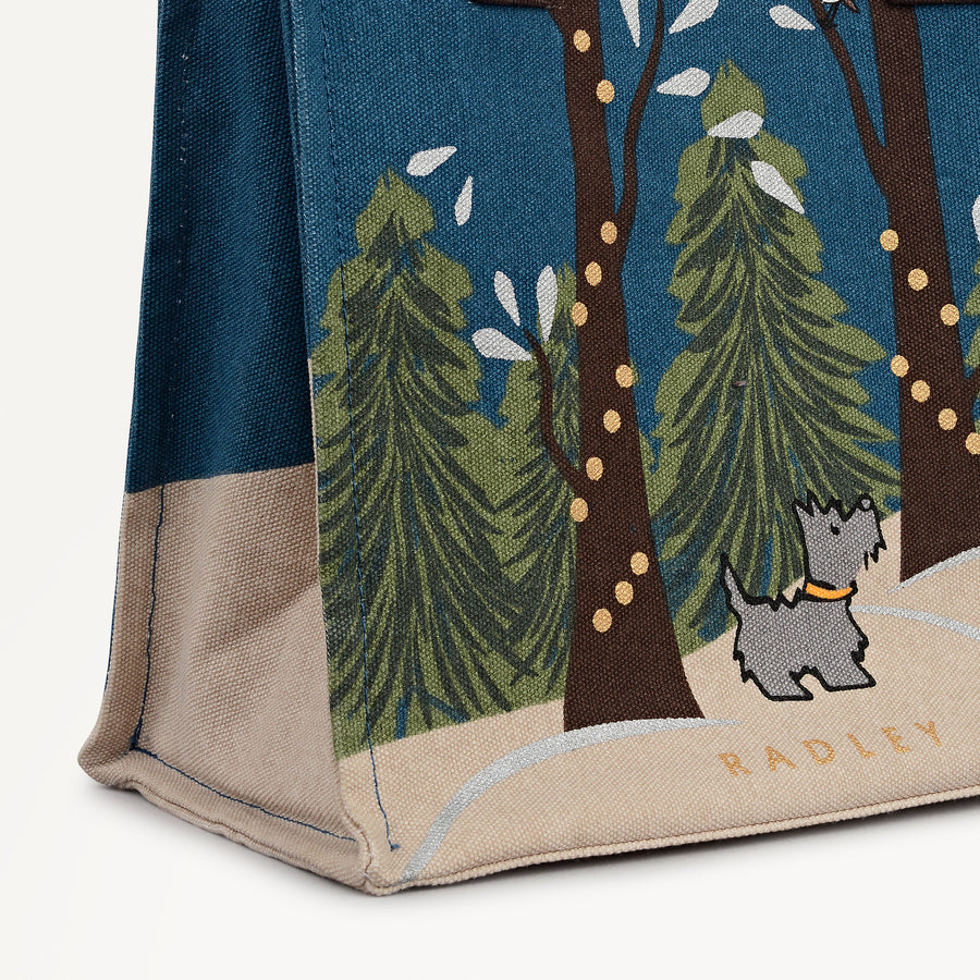 Winter Tales Fabric Small Open Top Grab in Teal - 112467