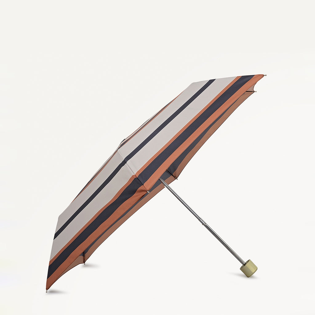 Stripe Fabric Responsible Handbag Umbrella in Snow - 112469