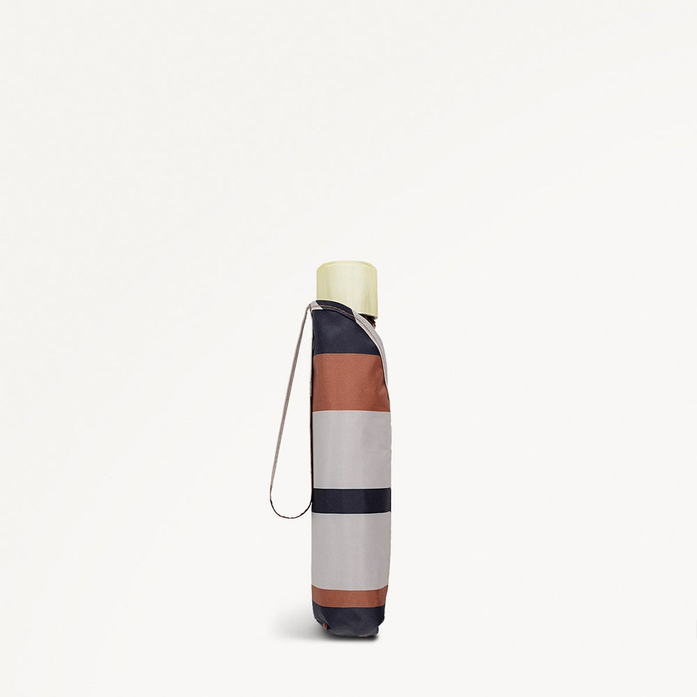 Stripe Fabric Responsible Handbag Umbrella in Snow - 112469