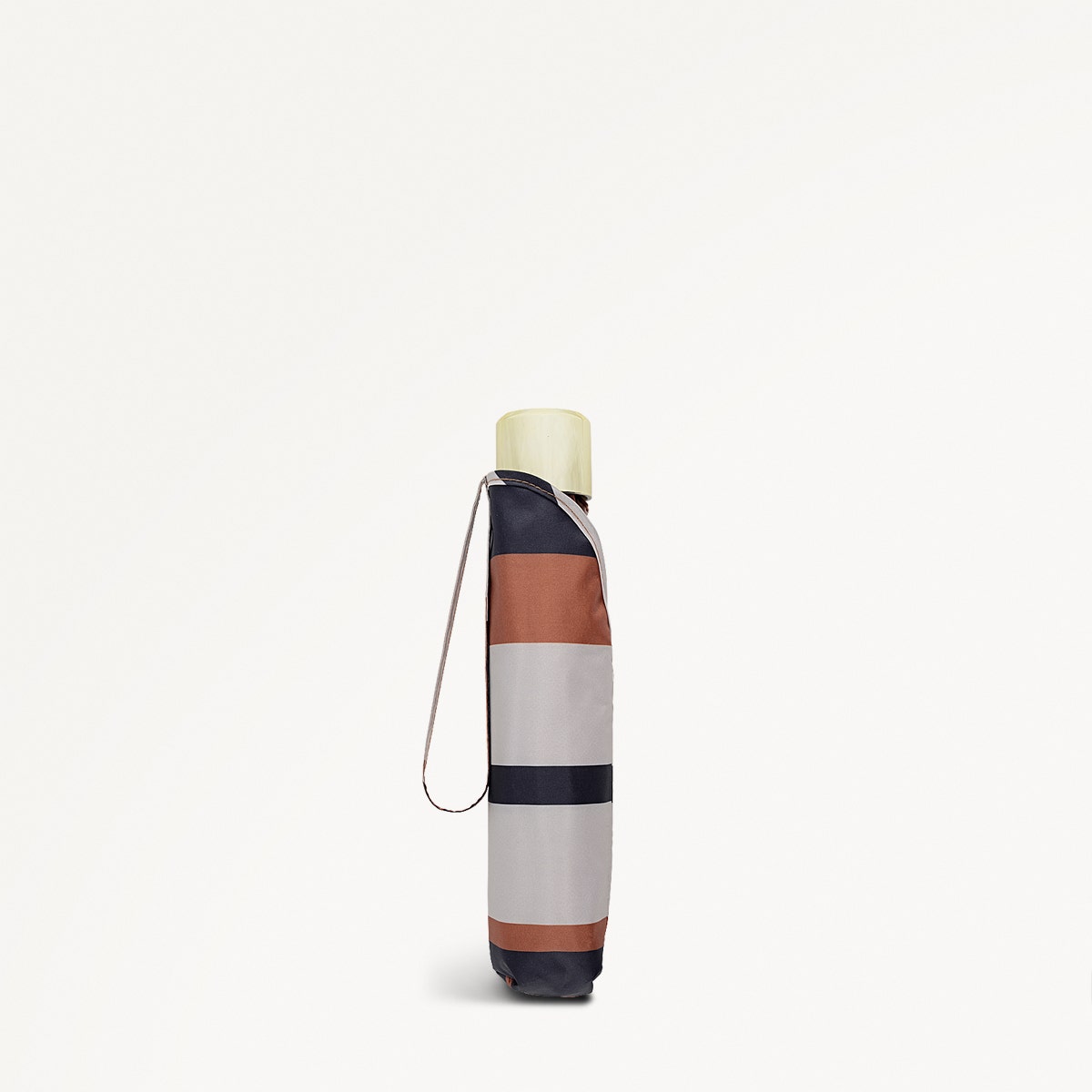 Stripe Fabric Responsible Handbag Umbrella in Snow - 112469