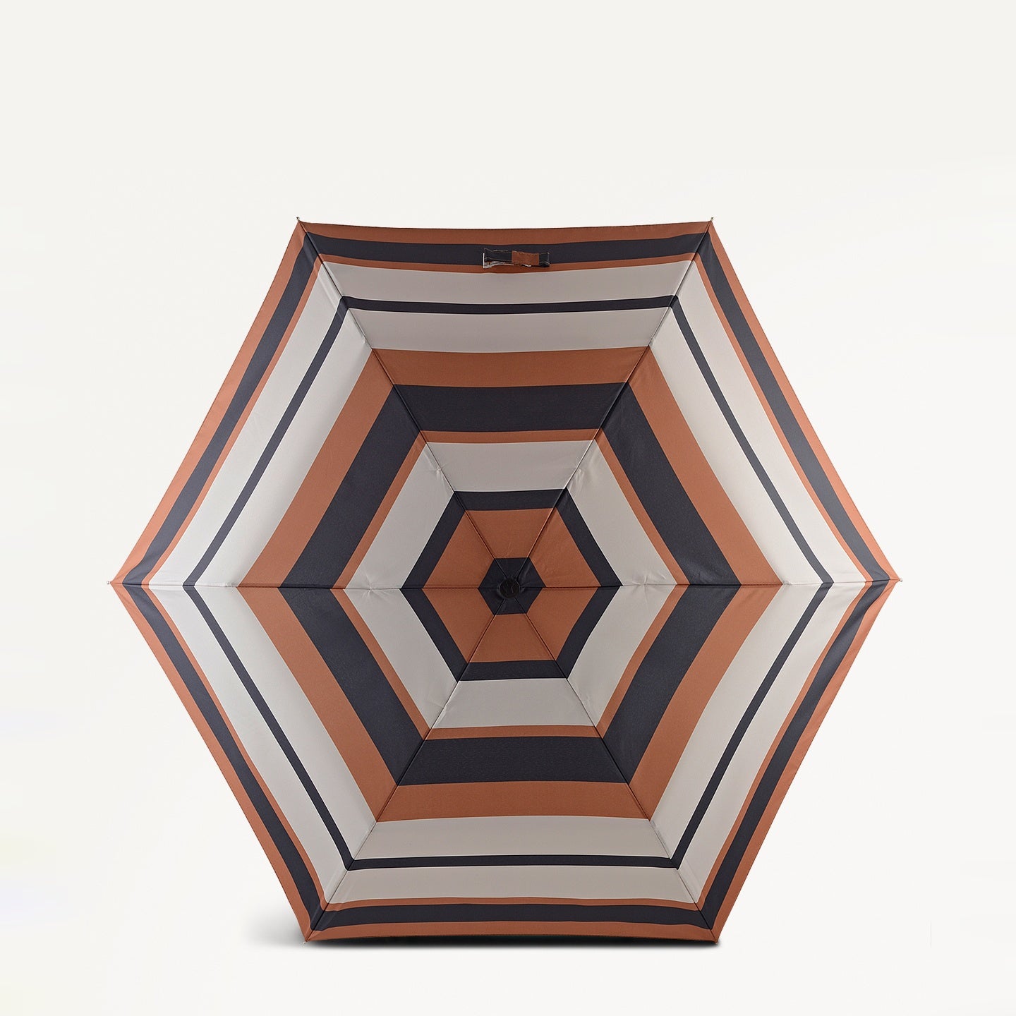 Stripe Fabric Responsible Handbag Umbrella in Snow - 112469