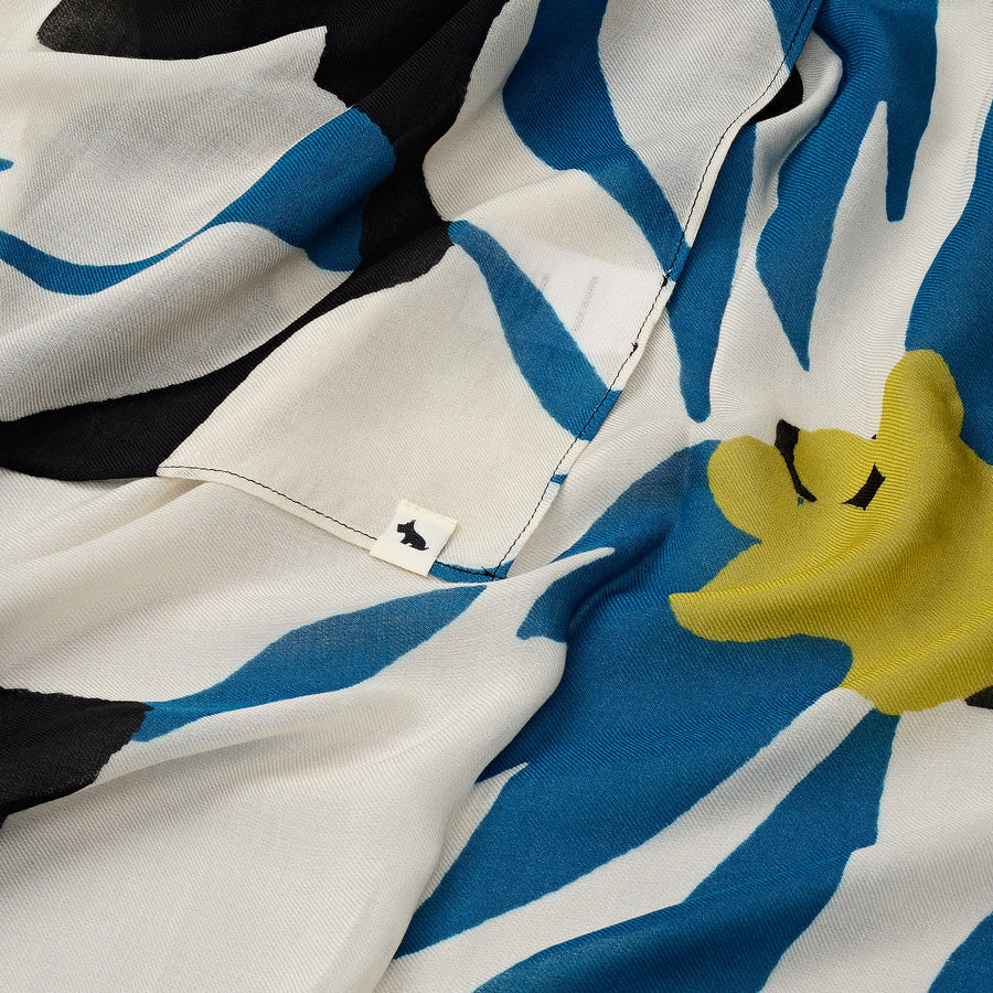 Perfect Poppies Fabric Scarf in Charcoal - 112486