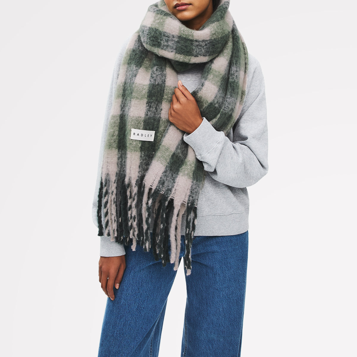 Radley Check Fabric Scarf in Porcini - 112490
